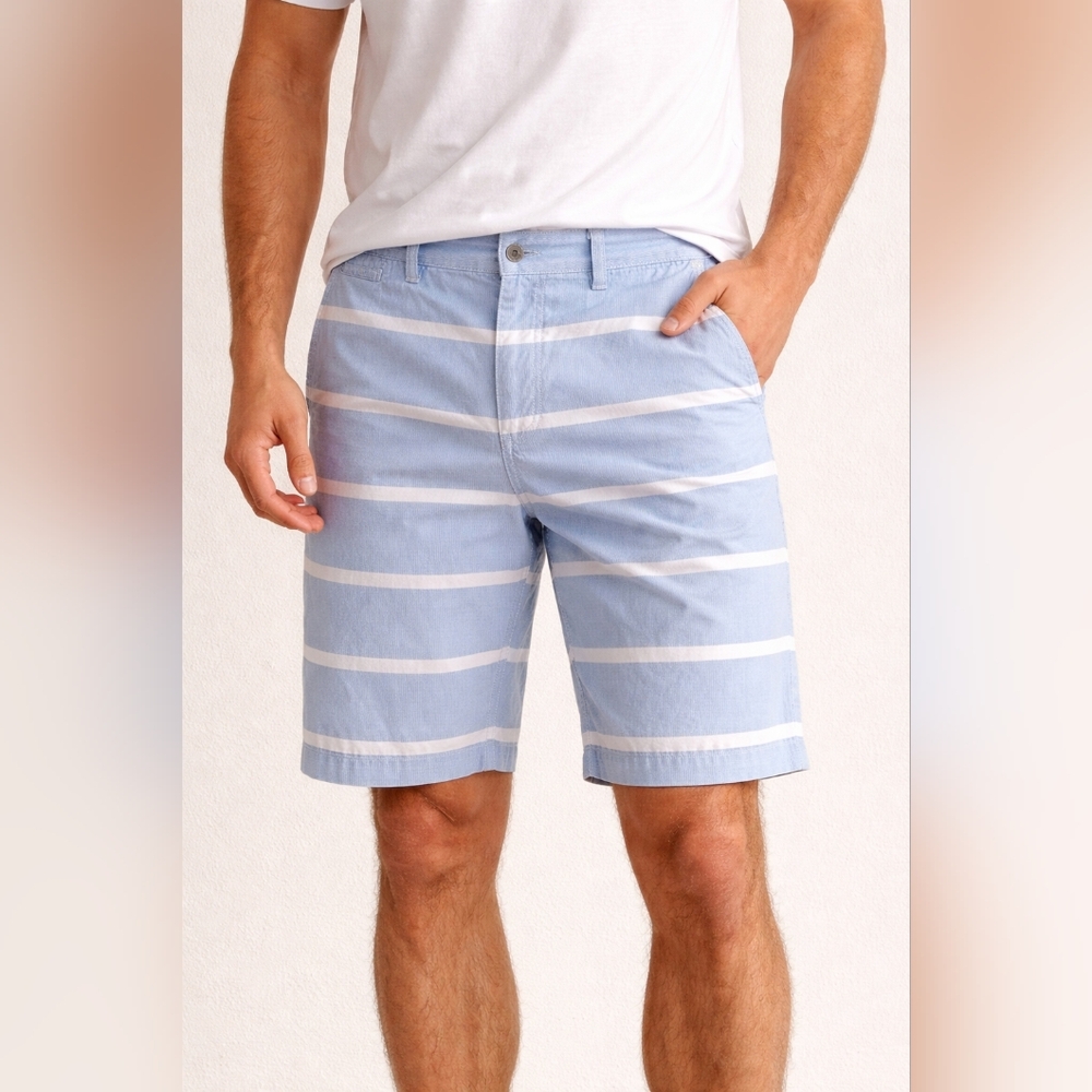 Body Glove Men’s Size 32 Blue & White Striped Cotton Shorts Surf Style